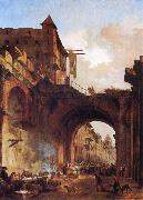 ROBERT, Hubert The Porta Octavia in Rome oil painting